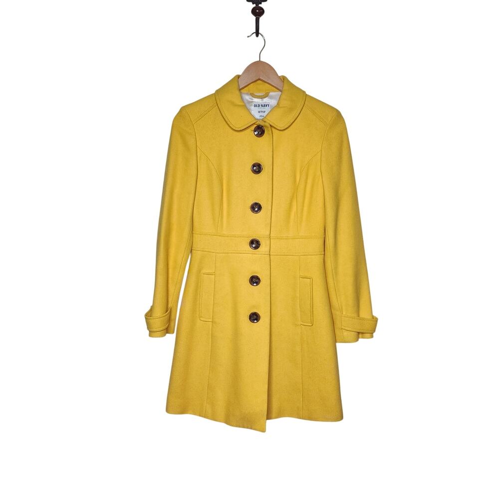 Yellow Wool Princess Winter Dress Coat Women's Size XS